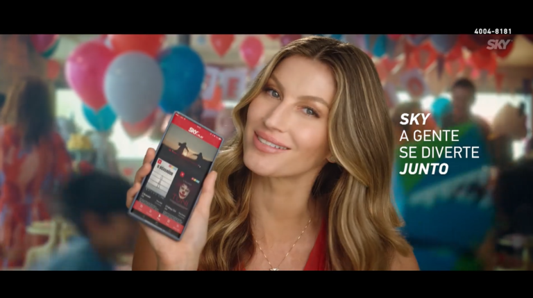 Gisele Bündchen na campanha da SKY