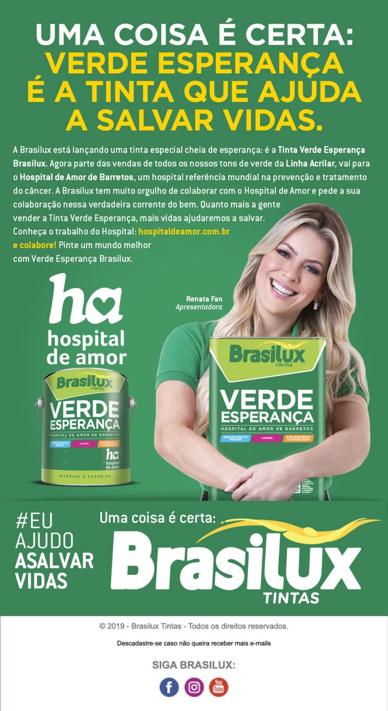 Renata Fan é garota propaganda de ação beneficente para o Hospital de Amor.