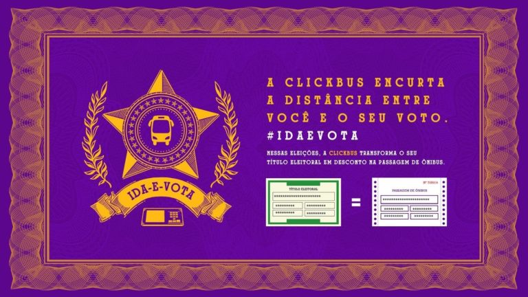 ClickBus transforma título de eleitor em passagem de ônibus.
