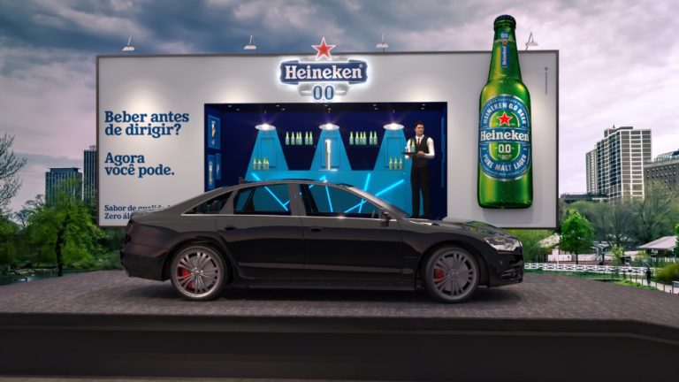 Heineken 0.0 leva outdoor em formato de bar para as ruas do Rio de Janeiro.