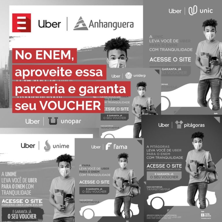 Vai fazer a prova do ENEM? Campanha da KROTON, em parceria com a Três Meios, divulga doação de vouchers do UBER