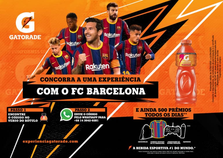 Gatorade pode ajudar torcedores a terem uma experiência com o Barcelona.