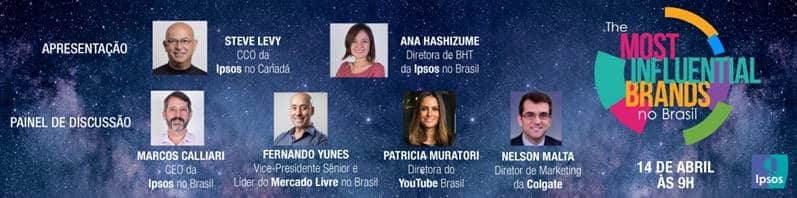 Na próxima quarta-feira (14), às 9h, a Ipsos realizará o “The Most Influential Brands (MIB)”, um evento on-line com transmissão ao vivo para divulgar as 10 marcas de maior influência entre os brasileiros no ano de 2020.