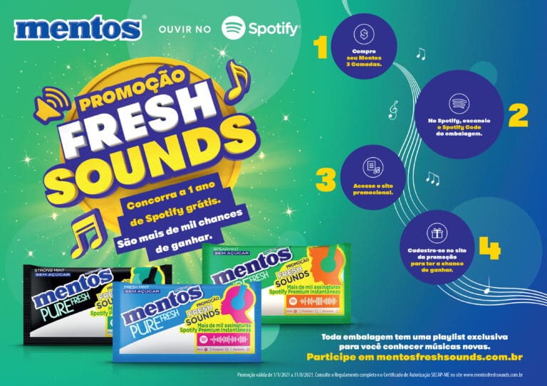 Para proporcionar novas experiências para seus consumidores que estão cada vez mais conectados, Mentos Gomas de Mascar, da Perfetti Van Melle, lança a promoção Mentos Fresh Sounds