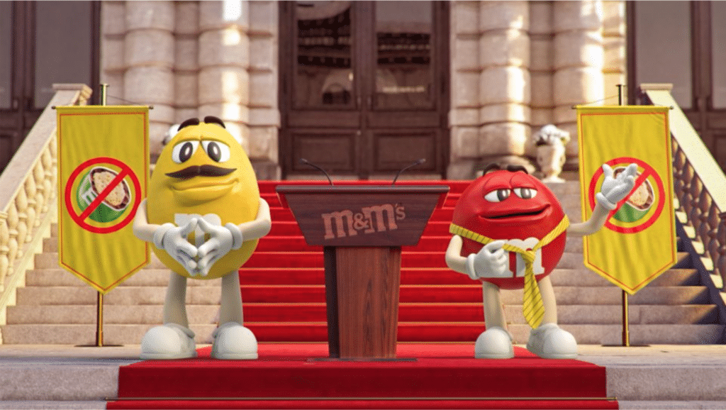 Vermelho e Amarelo criam "Lei do Silêncio 24h" para sabotar o lançamento de M&M'S Crispy