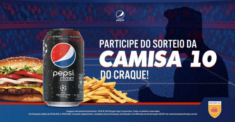 O Burger King irá sortear uma camisa autografada