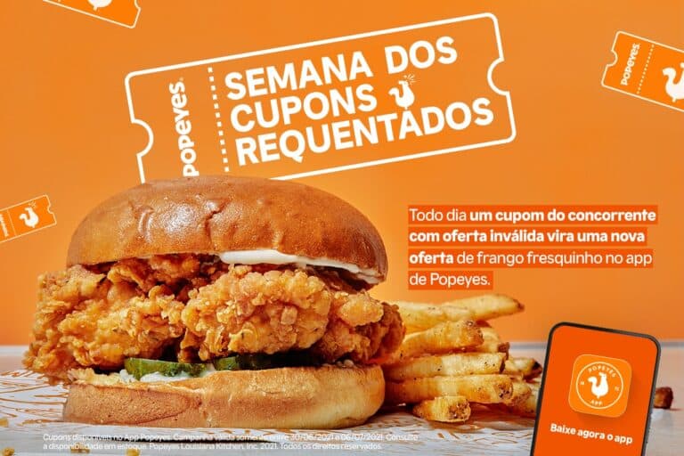 Popeyes lança aplicativo e 'requenta' os cupons antigos de concorrentes.