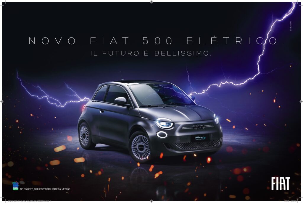 O Fiat 500e, primeiro carro elétrico da Fiat, chegará ao Brasil no dia 3 de agosto cercado por uma ação com o público e muita eletricidade.