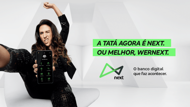O next anuncia Tatá Werneck como nova embaixadora e representante da marca. A parceria começa com a nova campanha do banco digital.