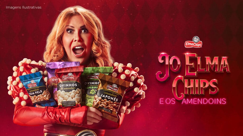 Elma Chips inicia nova fase para linha de amendoins com campanha especial com parceria com Joelma, nomeada de "Jo Elma Chips e os Amendoins".