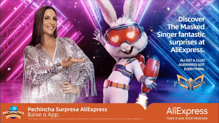 O AliExpress será um dos patrocinadores do novo reality da Rede Globo, o The Masked Singer, que será apresentado por Ivete Sangalo.