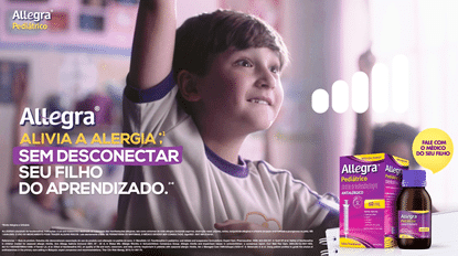 Allegra estreia a continuação da campanha para a sua linha Allegra Pediátrico, com divulgação nacional e presente em diversas plataformas.