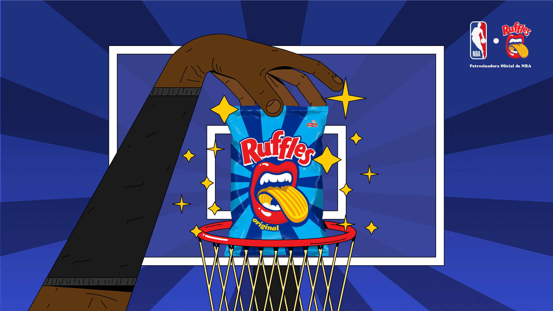 Nba Ruffle Chops Ruffles é o snack oficial da NBA no Brasil
