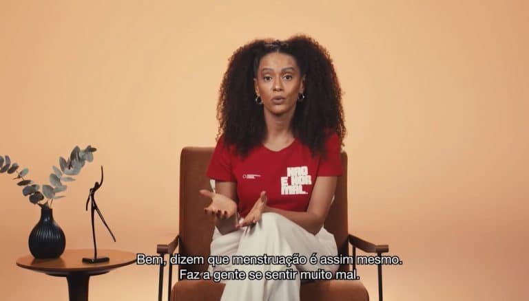 Taís Araujo estrela campanha para falar sobre fluxo menstrual.
