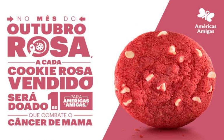 A Subway lança um cookie na cor rosa para promover a conscientização sobre o câncer de mama, com doações à organização Américas Amigas.