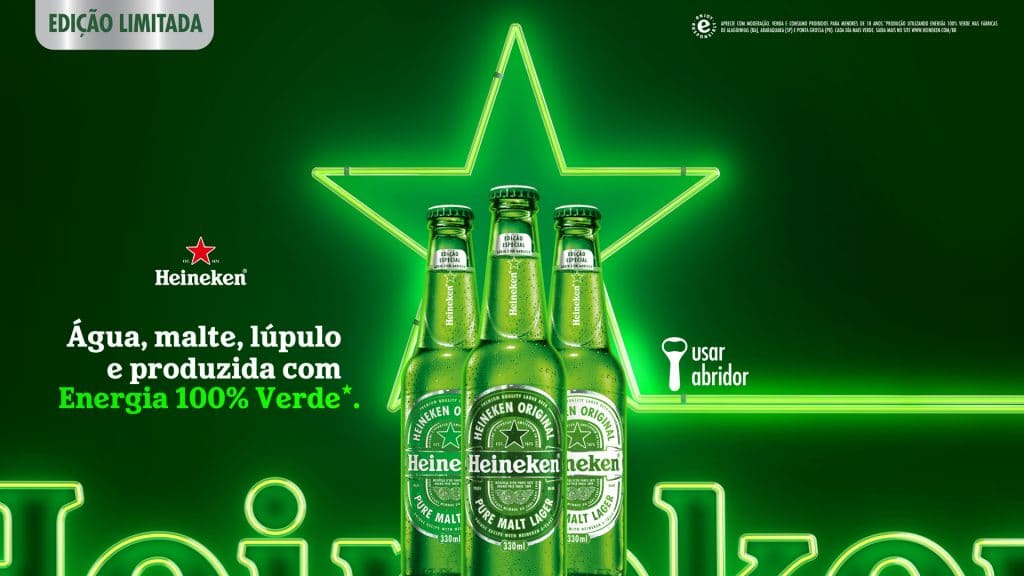 Heineken ganha edição limitada que muda um de seus ícones para comunicar o quarto ingrediente.