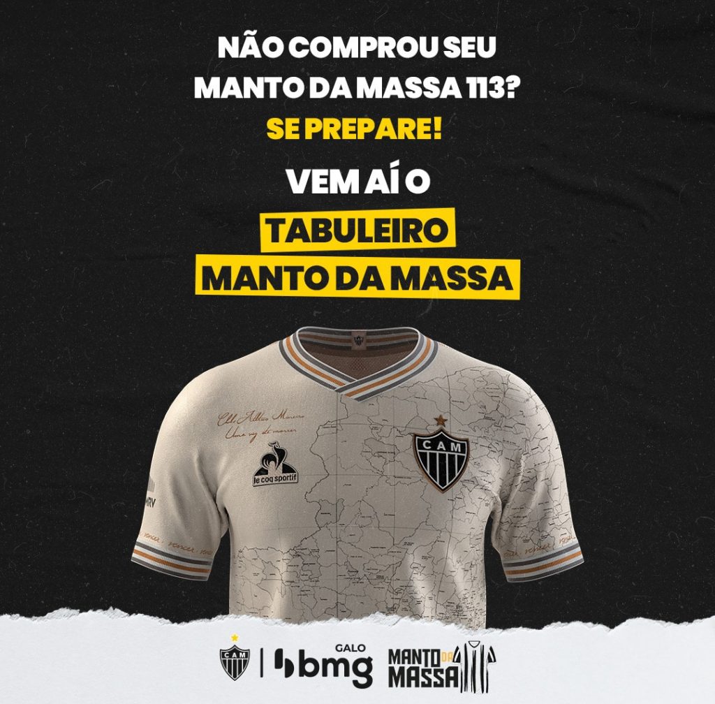 O Banco Bmg e o Atlético Mineiro acabam de anunciar a campanha "Tabuleiro do Manto da Massa", iniciativa que comemora os 113 anos do time.