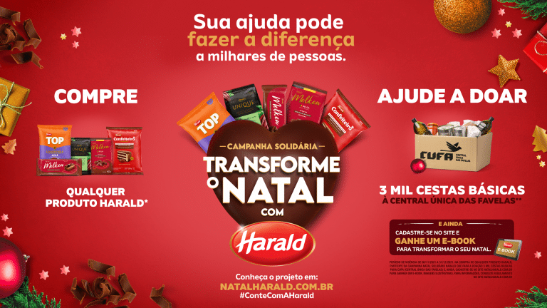A Harald, sempre aliada às causas sociais, lança a campanha solidária "Transforme o Natal com a Harald", que doará 3 mil cestas básicas.