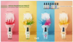 A FreeCô, como prova de seu crescimento e expansão, lança quatro novas Fragrâncias: Maçã e Canela, Camomila, Soft (talco) e Secret.