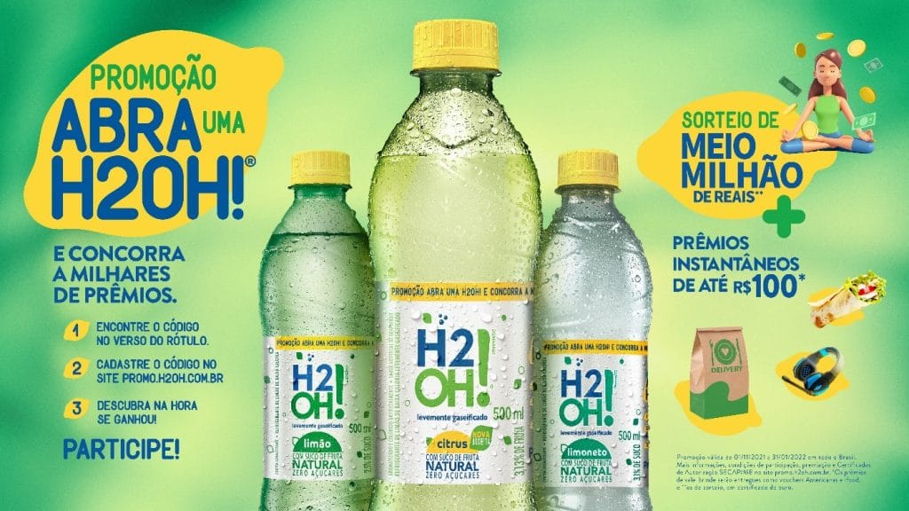 H2OH! está de volta com a promoção "Abra uma H2OH!", sucesso em 2020, que volta para sua segunda edição com milhares de vouchers instantâneos.
