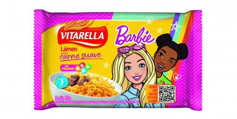Vitarella, em parceria com a Mattel, apresenta uma novidade exclusiva: a linha de lámen com os personagens Barbie e Hot Wheels.