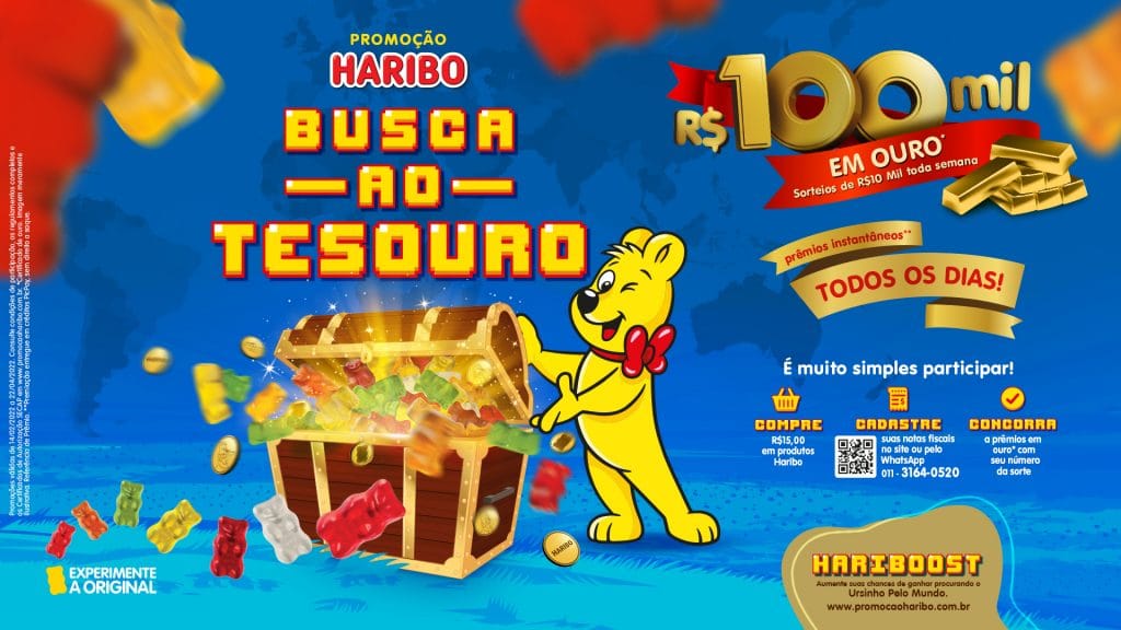 A Haribo, dando início à comemoração dos 100 anos do original e mundialmente conhecido "Ursinhos de Ouro", anuncia uma grande promoção.