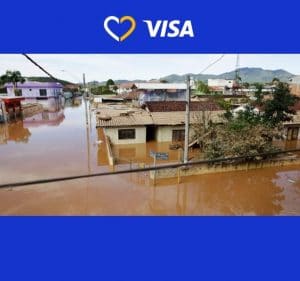 Visa anuncia suporte às vítimas das enchentes em Petrópolis.