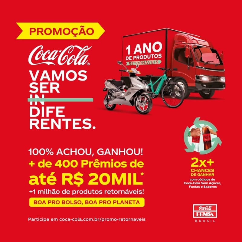 Coca-Cola FEMSA Brasil se une à Coca-Cola Company em promoção e gera uma maior familiarização dos consumidores com as garrafas retornáveis.