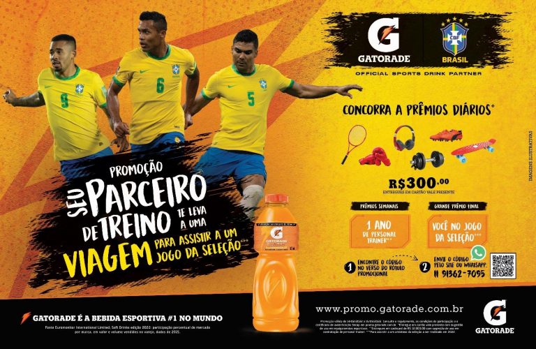 GATORADE lança a promoção "Seu Parceiro de Treino" e convoca todos os praticantes de atividade física a despertarem seu potencial esportivo.