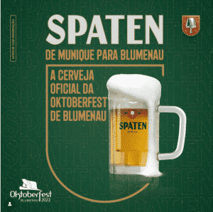 A Spaten, na véspera do Dia da Cerveja Alemã, de Munique para o Brasil, será a marca que vai chancelar a 37ª Oktoberfest de Blumenau em 2022.