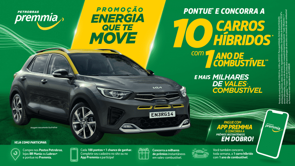 Nova promoção dos Postos Petrobras sorteará dez carros híbridos.