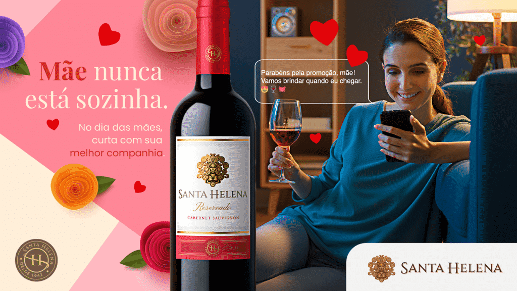A RPMA é responsável, pela segunda vez, por desenvolver a campanha de Dia das Mães da marca de vinhos chilena Santa Helena,