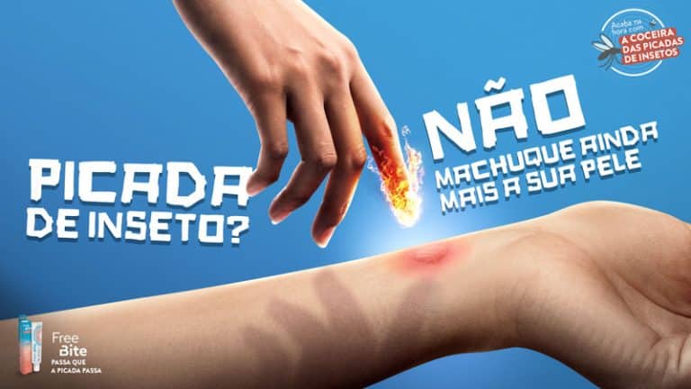 A FreeBrands acaba de lançar uma campanha para mais uma marca de seu portfólio, o gel pós-picada de insetos, Free Bite.