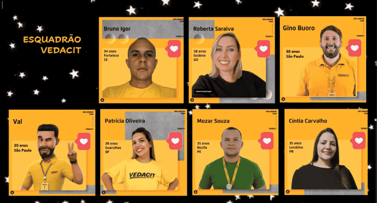 Vedacit aposta em colaboradores como influenciadores digitais.