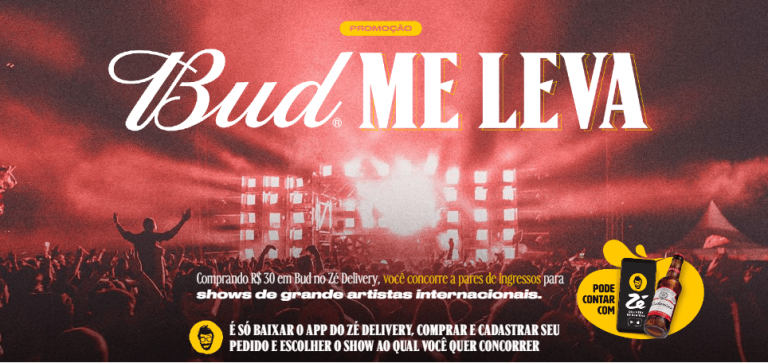 A Budweiser e o Zé Delivery entram em cena com a distribuição de 70 pares de ingressos para os principais shows deste ano.