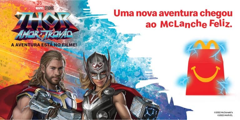 Os brinquedos inspirados em Thor: Amor e Trovão, da Marvel Studios, chegaram como um raio ao McLanche Feliz.