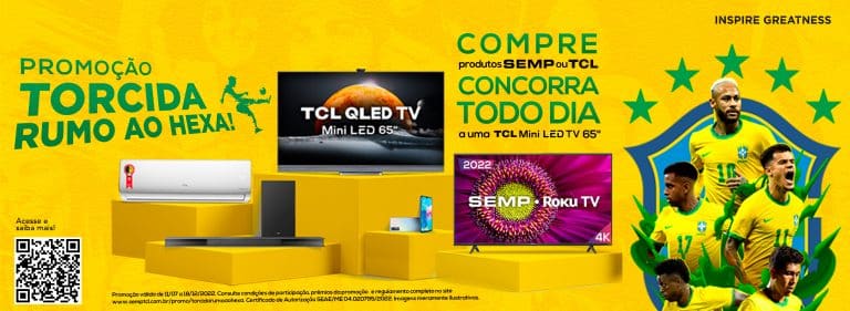 A SEMP TCL, empresa pioneira no mercado brasileiro de eletroeletrônicos, já está aquecendo a torcida brasileira para o mundial de futebol.