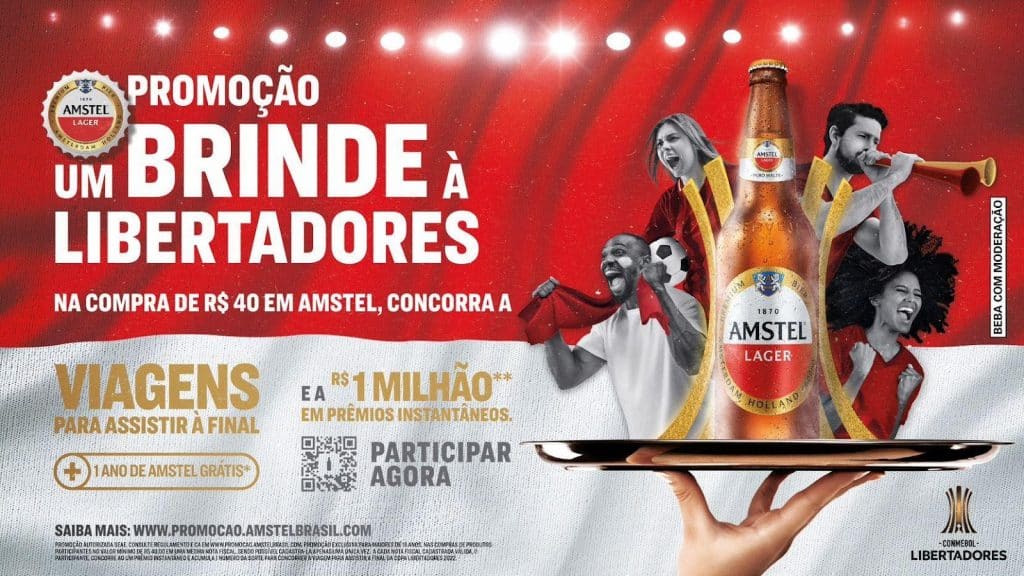 A Amstel, cerveja oficial da Conmebol Libertadores desde 2017, lança a promoção "Um Brinde à Conmebol Libertadores".