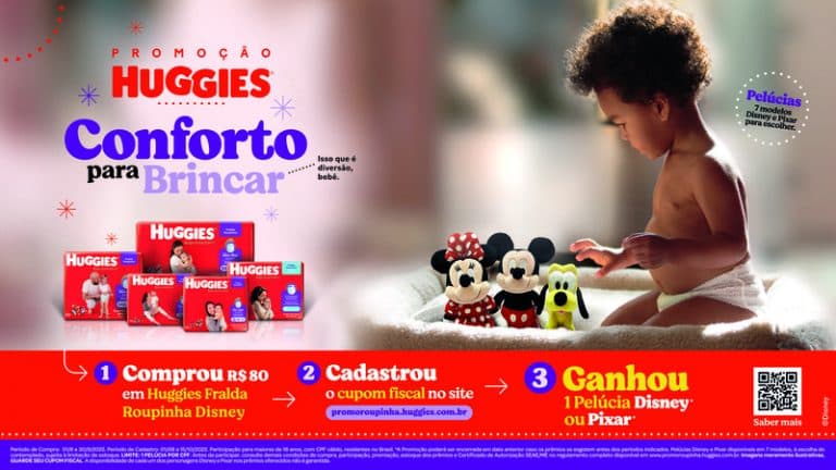 Huggies lança promoção com pelúcias Disney e Pixar