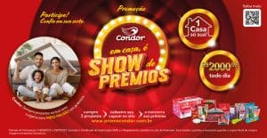 A Condor acaba de lançar a promoção "Condor em Casa é Show de Prêmios", que soma meio milhão de reais em prêmios.
