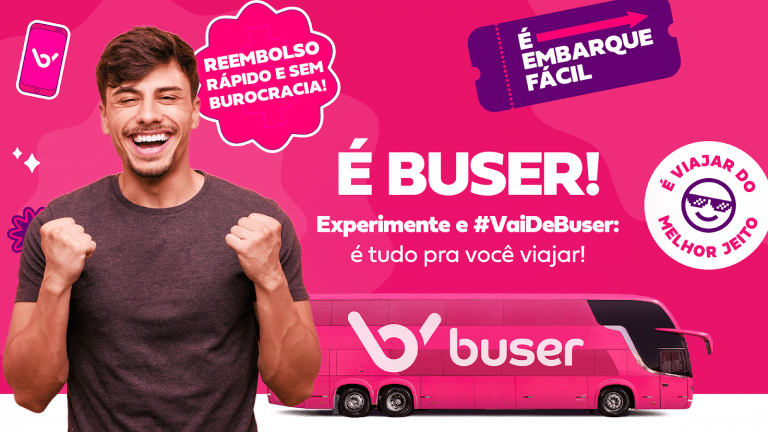 Em nova fase de comunicação, Buser destaca os diferenciais de produto, como facilidade de compra e flexibilidade de embarque.