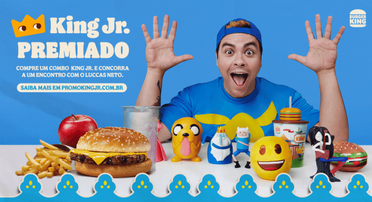 Luccas Neto, o Rei da Aventura, voltou para o Burger King com uma promoção inédita dedicada aos pequenos BK lovers, o King Jr. Premiado.