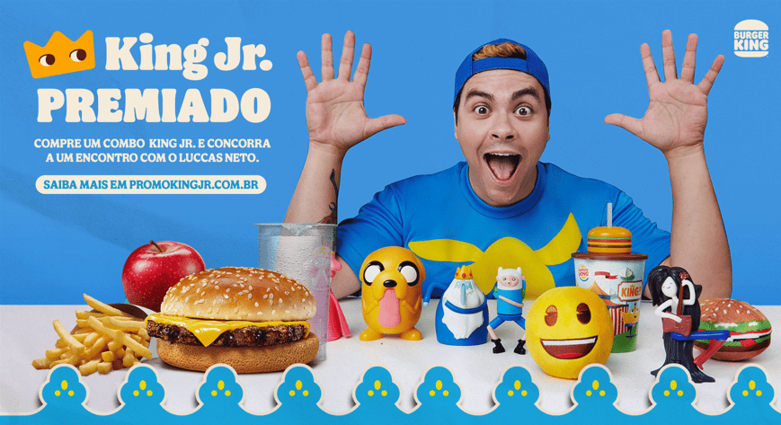 Luccas Neto, o Rei da Aventura, voltou para o Burger King com uma promoção inédita dedicada aos pequenos BK lovers, o King Jr. Premiado.