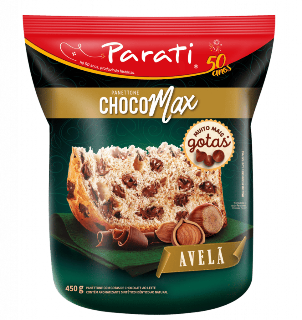A Parati expande sua linha de panettones e apresenta mais uma versão da linha ChocoMax, agora no sabor Avelã.