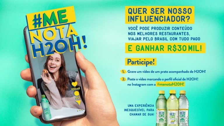 H2OH! apresenta neste ano o projeto #MeNotaH2OH que, a partir de uma missão no TikTok, vai selecionar o novo embaixador de H2OH!.
