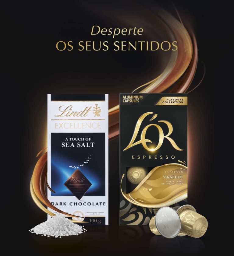 As marcas Lindt e L´OR se reúnem para oferecer uma experiência diferenciada aos consumidores, que ressalta os sabores do café e do cacau.