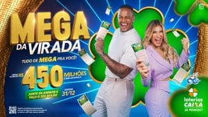 As Loterias CAIXA lançam, com um prêmio recorde, estimado em R$ 450 milhões, a campanha da Mega da Virada 2022.