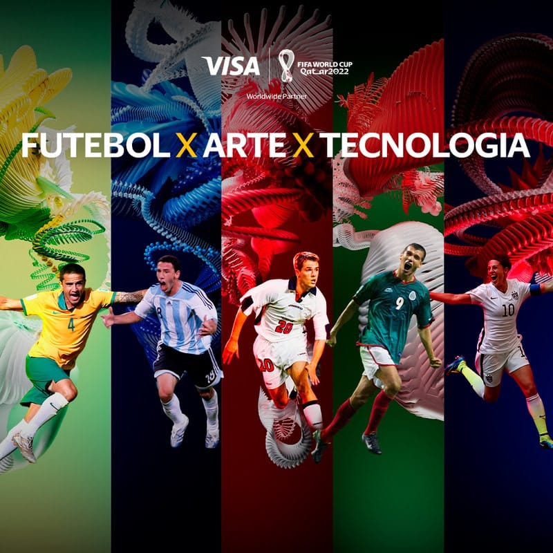 A Visa anunciou o lançamento de uma coleção própria de NFTs e uma experiência híbrida relacionada à Copa do Mundo FIFA no Catar 2022.