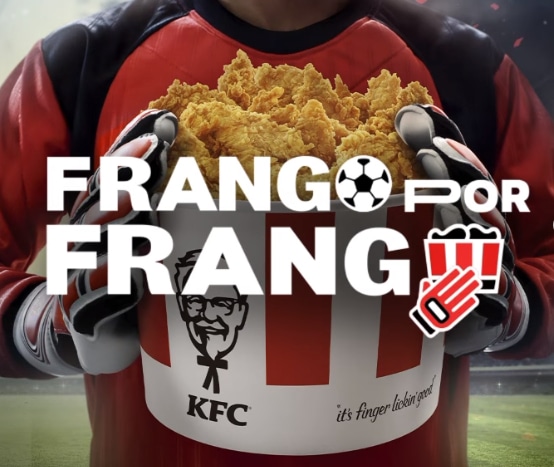 O KFC aproveitou o maior torneio de futebol do mundo para lançar uma campanha digital e oferecer cupons de desconto em pedidos via delivery.