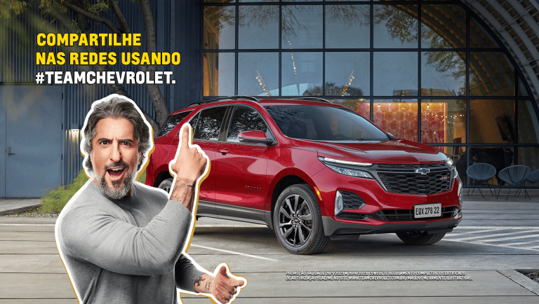 A Chevrolet lançou a promoção #TEAMCHEVROLET, que vai sortear dezenas de prêmios aos participantes, inclusive um Chevrolet Equinox RS.